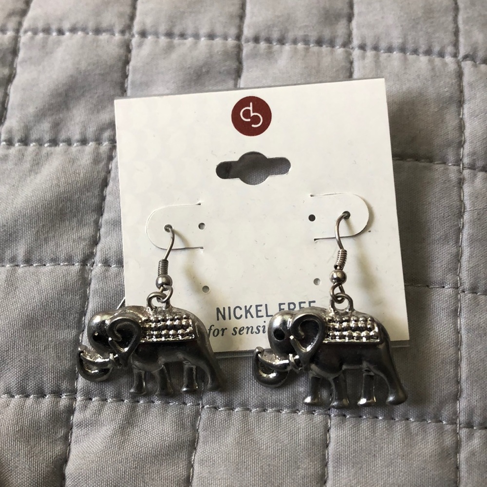 Elephant silver earrings